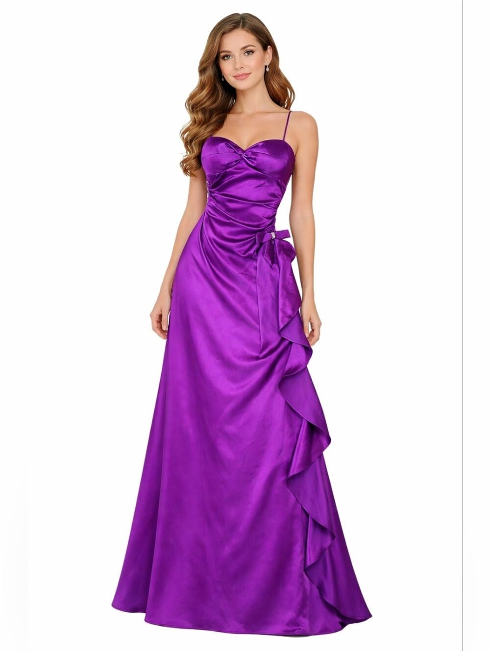 Cache Purple Satin Formal Prom Dress Size Junior 1